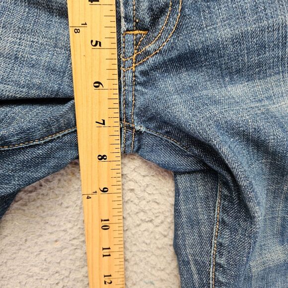 7 For All Mankid Jeans Womens Size 28 Blue Denim Bootcut Low Rise - Picture 11 of 14